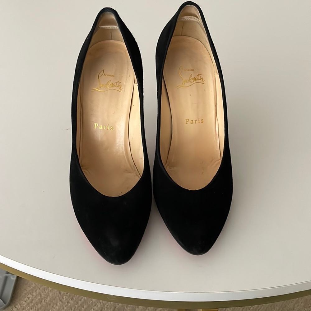 Christian Louboutin Elegant Black Heels with Signature Red Soles